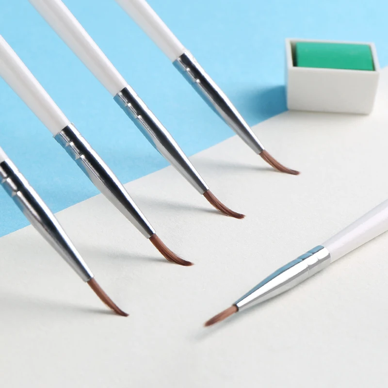 6Pcs/Set Fine Hand-painted Thin Hook Line Pen Drawing Art Pen #0 #00 #000 Paint Brush Art Supplies Nylon Hair Brush Painting Pen images - 6