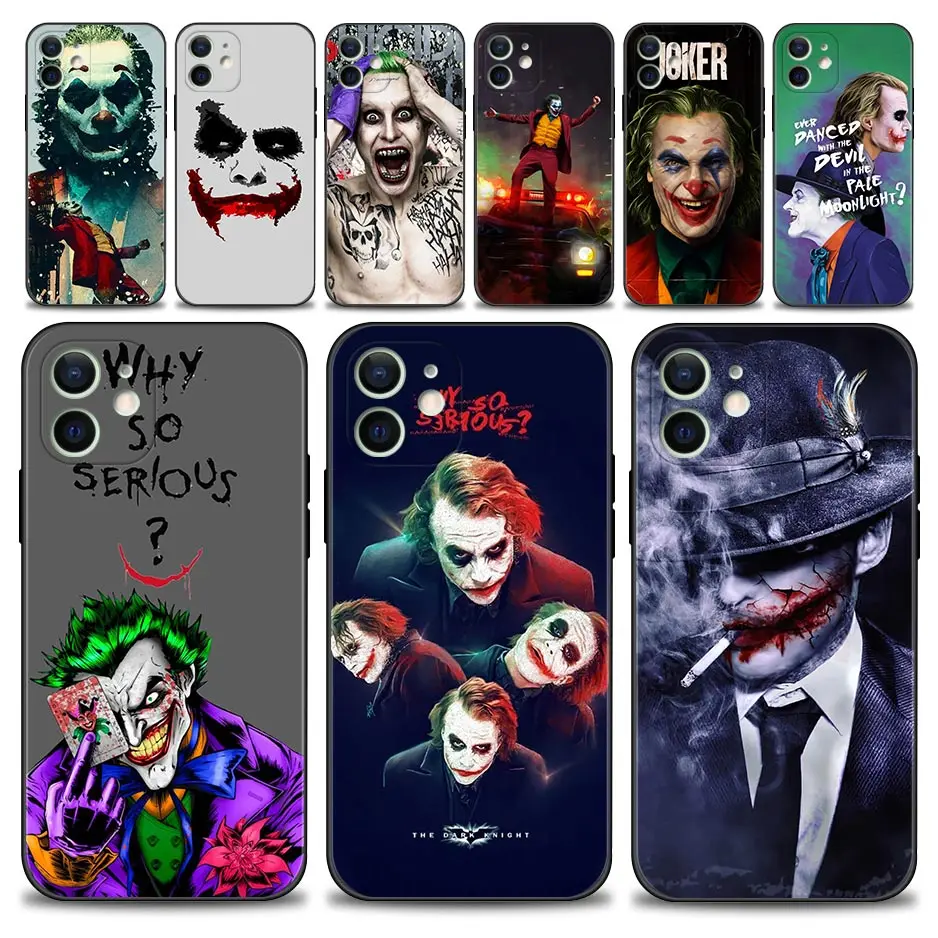 

Case For iPhone 13 12 11 Pro Max XS Max XR X 7 8 Plus 12 Mini 6S 5S SE 2020 Black Cover Silicone Shell Fundas Clown HA HA HA