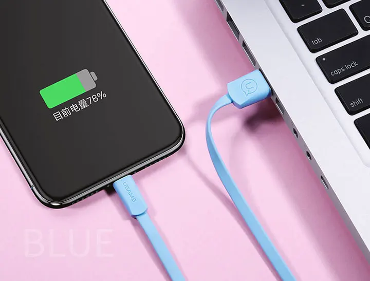 10 шт./партия Usb кабель для iPhone 7, USAMS 2A кабель для быстрой зарядки для iPhone X 8 7 6 USB Дата кабель светильник usb кабель для синхронизации данных