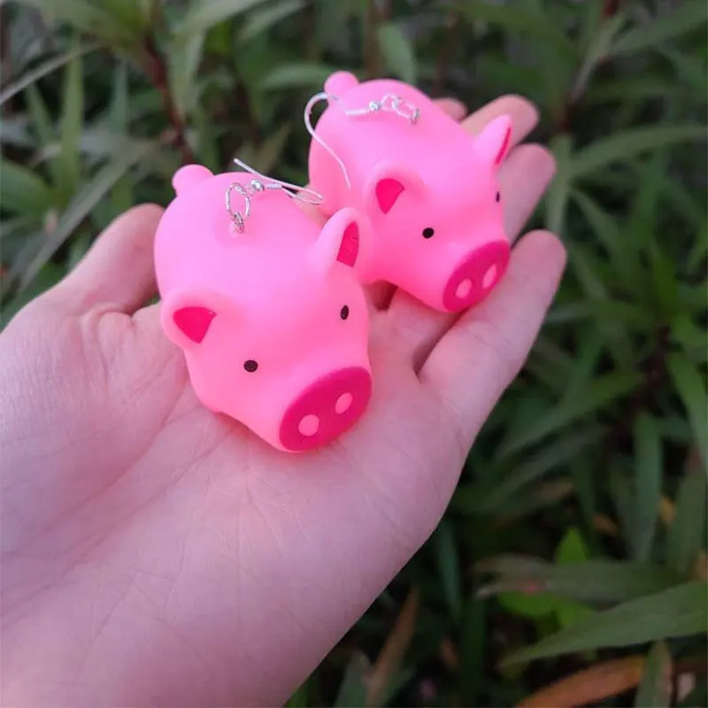 

Детские розовые серьги в виде Свинки, серьги в виде свиньи, женские, детские серьги на день рождения, милые украшения