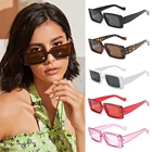Небольшие прямоугольные широкие очки 1 шт., солнцезащитные очки в стиле ретро, конфетных цветов, изолированные, UV400, антибликовые женские солнцезащитные очки, модные