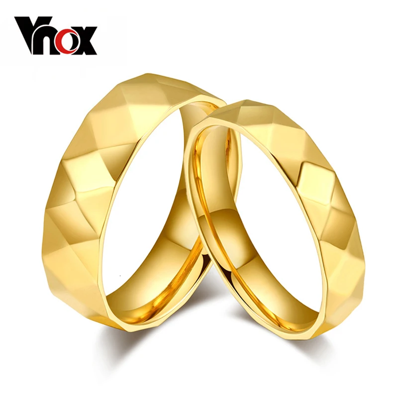Vnox золото цвет Обручальные кольца для Для женщин мужчин специальный ромб Стиль