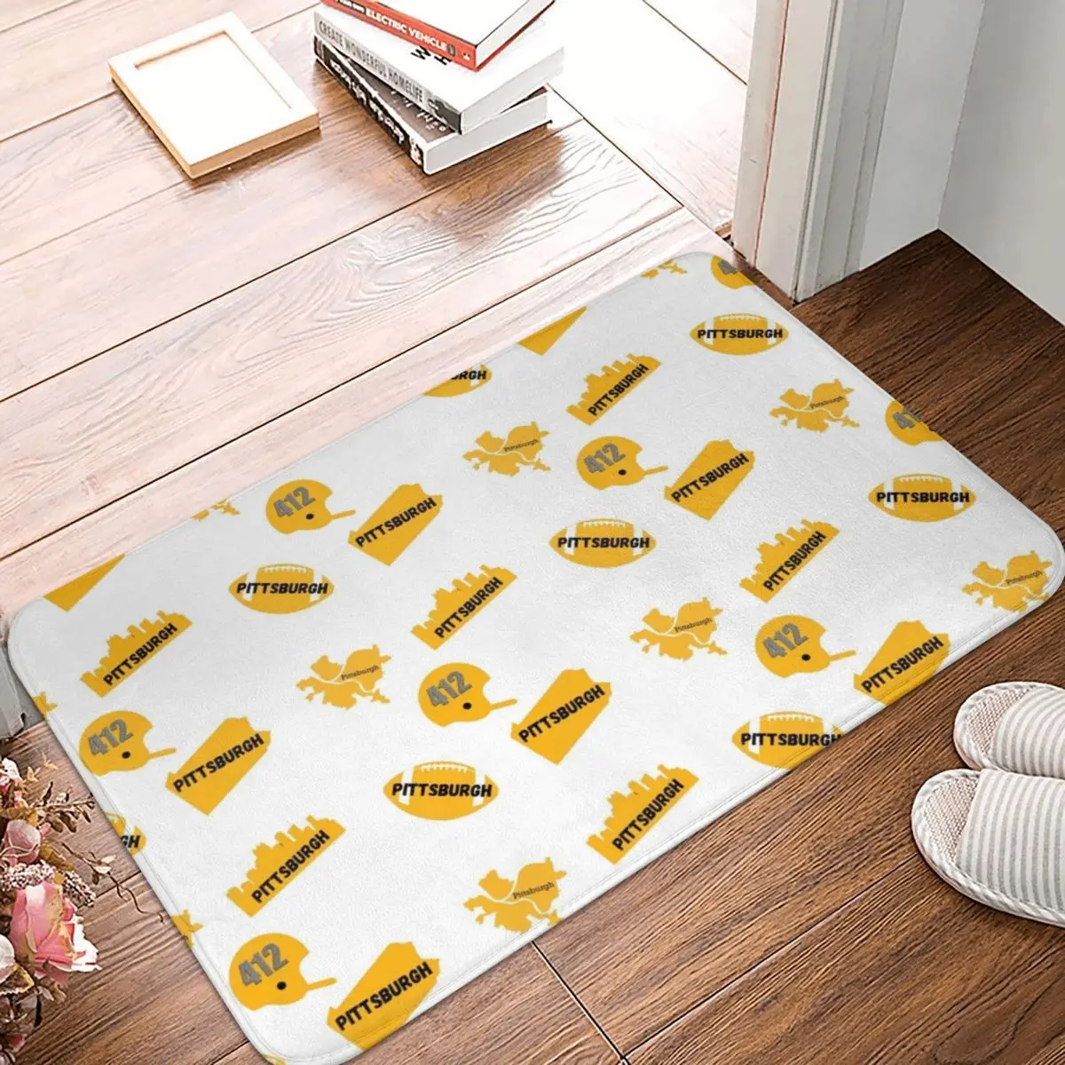 

Pittsburgh Steel City Polyester Doormat Rug carpet Mat Footpad Anti-slip AntiwearEntrance Kitchen Bedroom balcony Cartoon