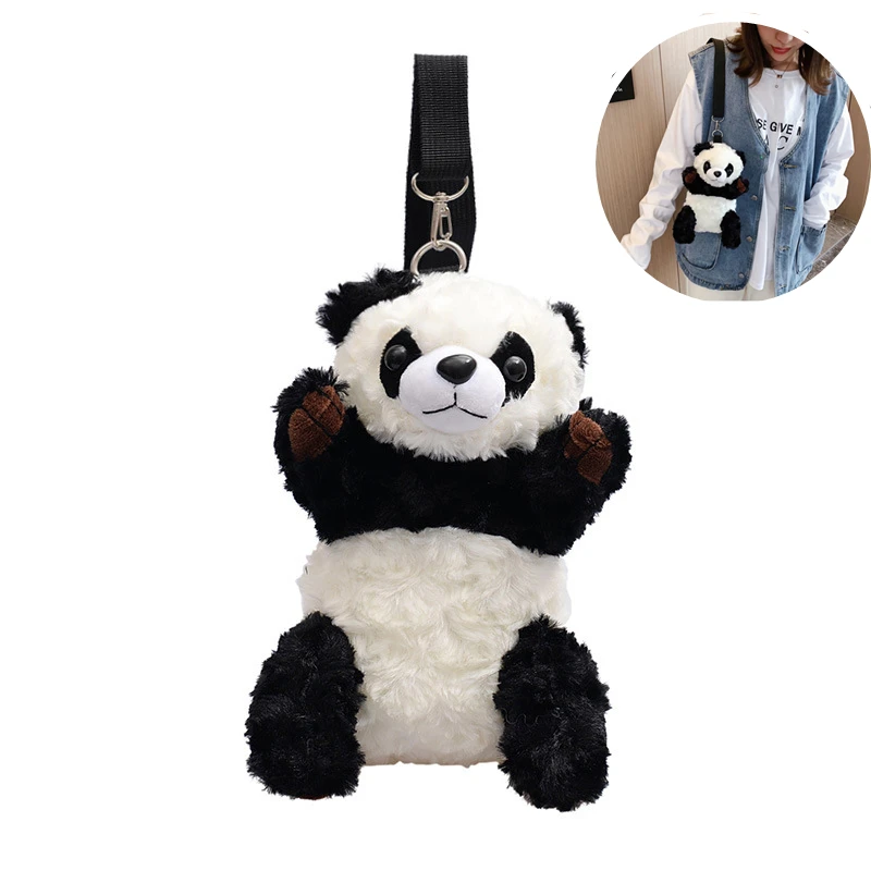 Плюшевый Рюкзак с милой пандой для девочек ранец медведем макияжа кошкой мягкая