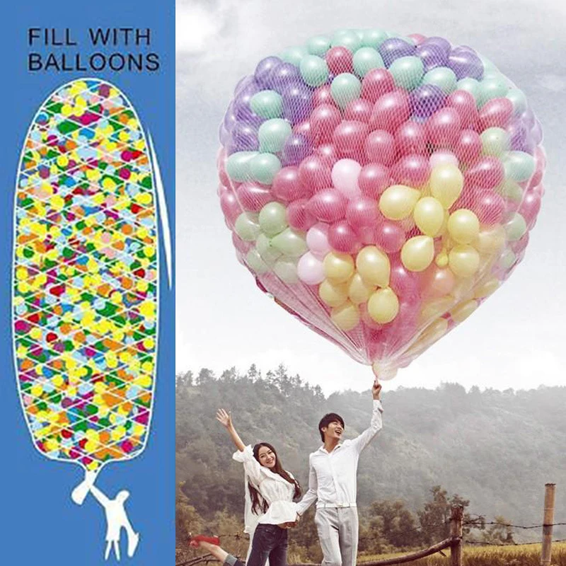 Red de liberaci&oacute;n de globos, 200/ 500 bolas, red voladora para Utiler&iacute;a de fiesta de boda, Red de ca&iacute;da/vuelo para fiesta de boda-1