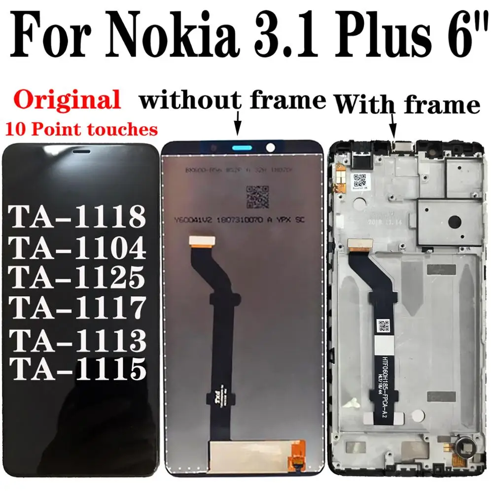 ЖК экран с дигитайзером сенсорного экрана Shyueda Orig для Nokia 3 1 Plus TA 1118 1104 1125 1117