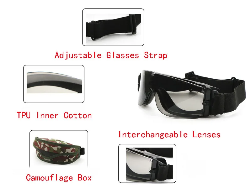 2019 X800 tactical goggles Anti-impact protective mirror sports CS military equipment Outdoor riding sunglasses | Спорт и