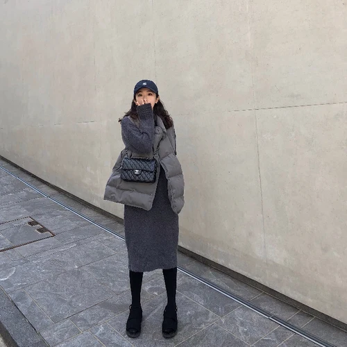 Женское трикотажное платье свитер из кашемира с длинным рукавом|Женские платья| |