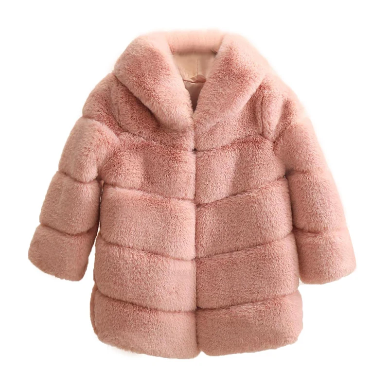 Dollplus/новое зимнее пальто с мехом для девочек элегантные толстые теплые меховые куртки для маленьких девочек, парка детская верхняя одежда детское пальто