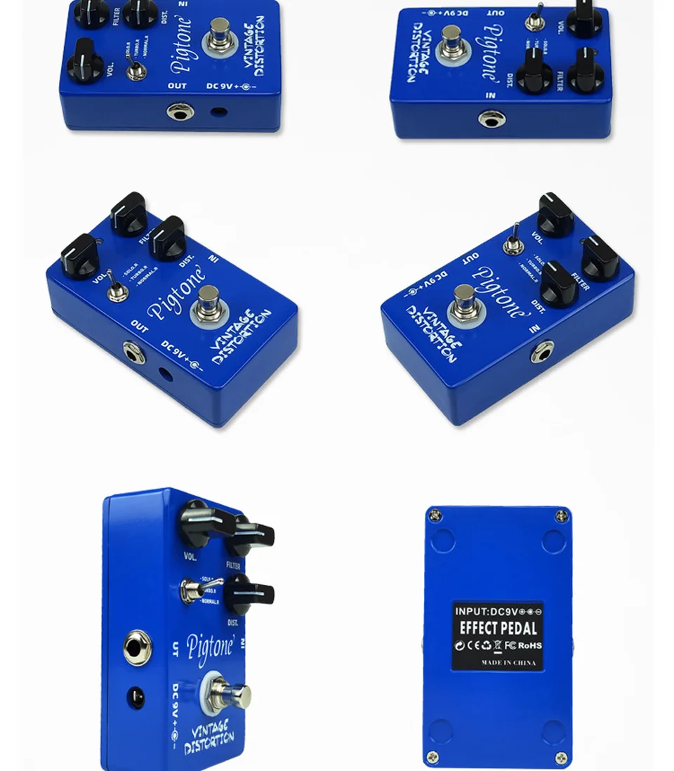 Pigtone PP-06, винтажная педаль для гитары с искажением, акустическая электрогитара, аксессуары, педали для эффектов, настоящие, bypas