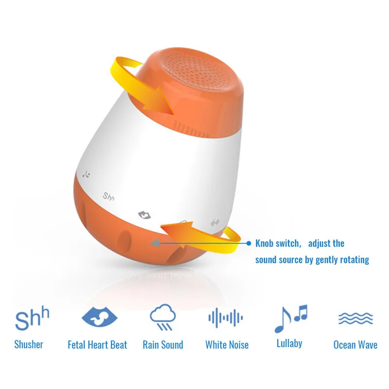 Умная музыка белый шум голосовой датчик перезаряжаемая детская терапия звуковая