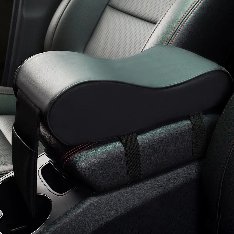 

Leather car center armrest box cushion space memory foam armrest box car center console armrest box cushion pillowcase car inter