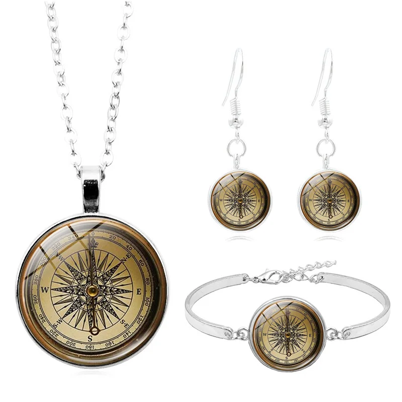 Горячая Распродажа набор ювелирных изделий ручной работы стимпанк компас узор