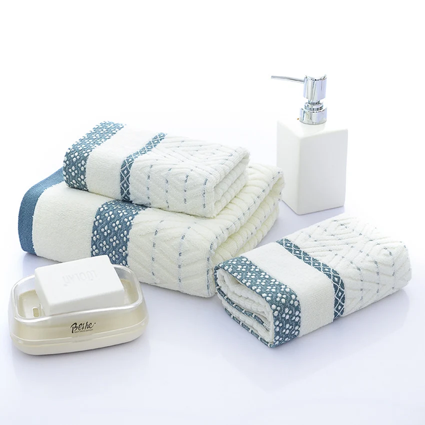 

100% Cotton Luxury Towel 3pcs Set Large Bath Towel for Adults Vs Home Face Towels Thick Soft Quick-Dry Bathroom Toallas