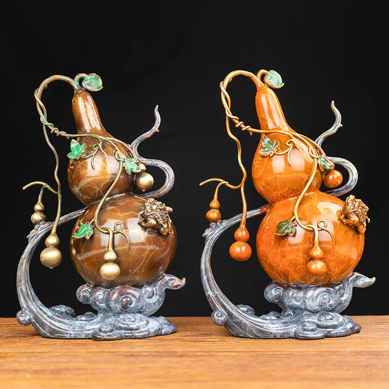 

Lucky pure copper five gourd new Chinese home living room TV cabinet entrance decoration gift
