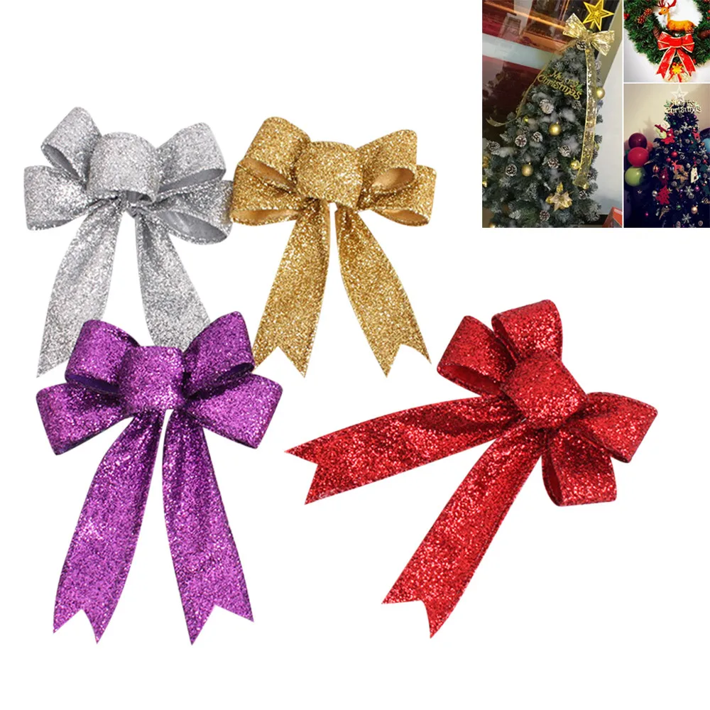 Красный красивый бант Рождественское украшение Рождественская елка праздничные