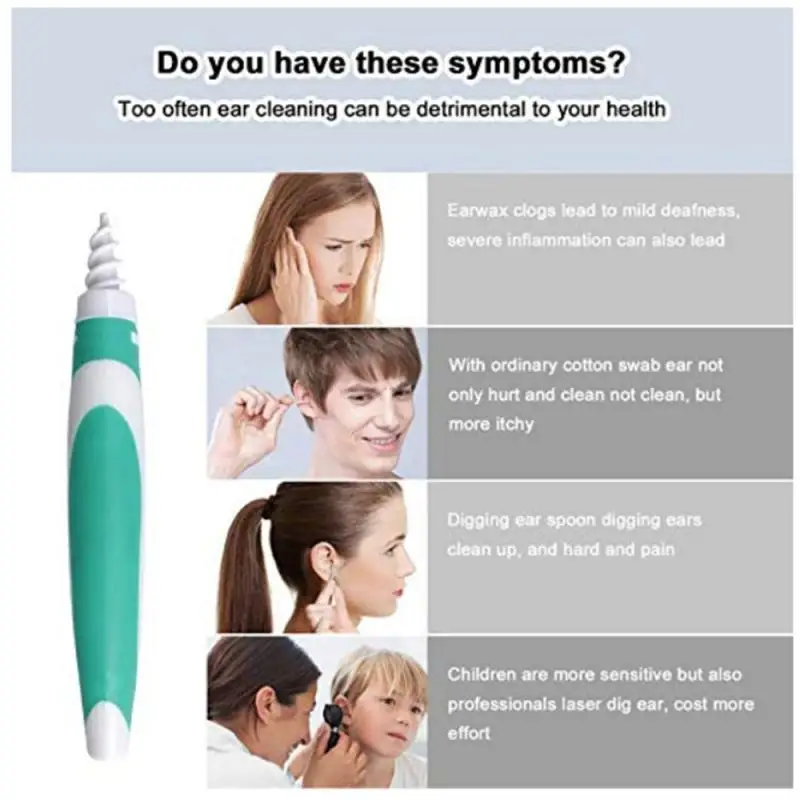 

Ear Cleaner Ear Wizard Wax Removal Spiral Soft Swab Pick Tool Set Q-Grips+16pcs Earpick Wax Remover Ear Cleaning Sticks