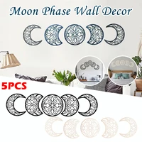 nordic style 3d wall stickers wooden moon phase creative wall decors ornaments for living room bedroom study entrance stickers