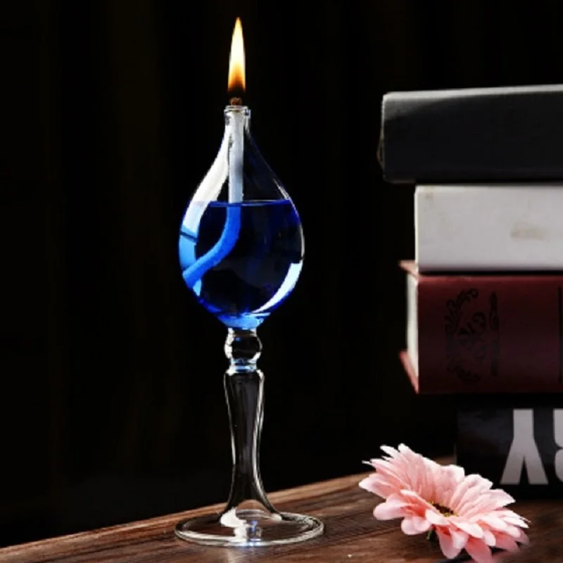 

Handmade Glass Candlestick Oil Lamp Gather Candlelight Dinner Candle Holders Christmas Decorations For Home Party Bar