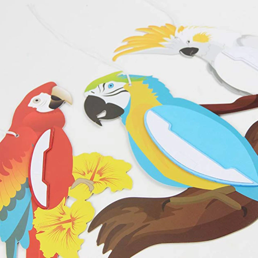 3 шт. летние вечерние бумажные украшения для попугая птицы Гавайская тропическая