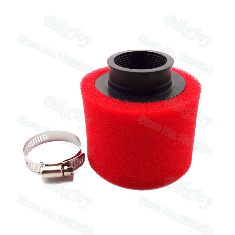 Воздушный фильтр с губкой 42 мм чистящий прямым горлом красный и черный для