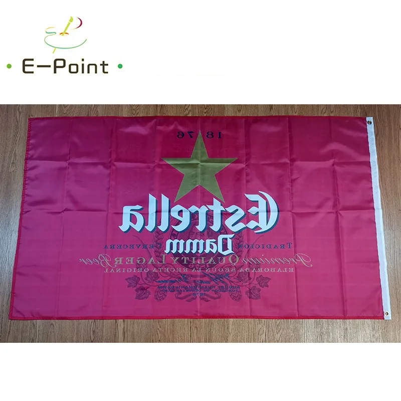 Estrella Damm Beer Flag 3ft*5ft (90*150cm) Size Christmas Decorations for Home Banner Indoor Outdoor Decor BER111 | Дом и сад