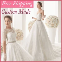 2019 light ivory lace and see through wedding dress with jackets peplum bride dress princess free fast shipping organza mh240