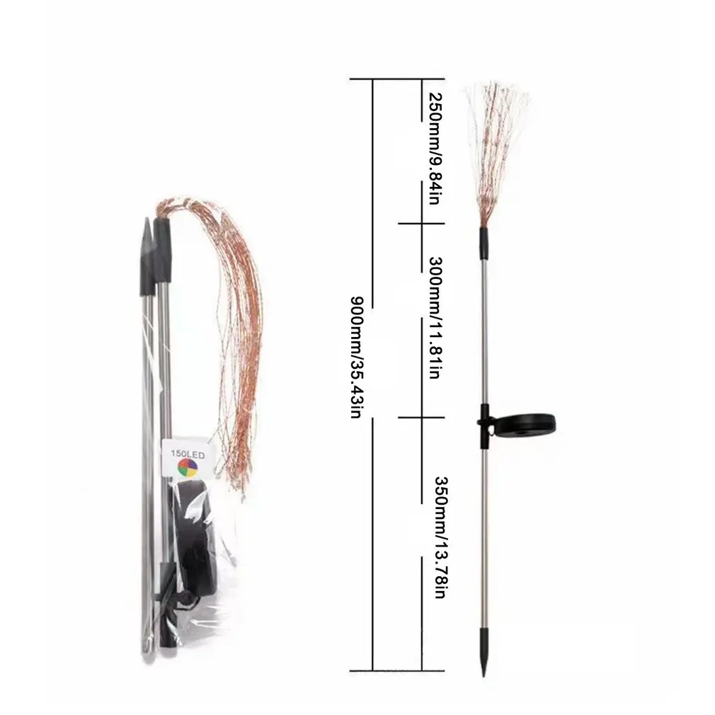 

90/120/150 LED Solar Light Outdoor Grass Globe Dandelion Waterproof Flash String Lights Lawn Firework Lamp Garden Decor