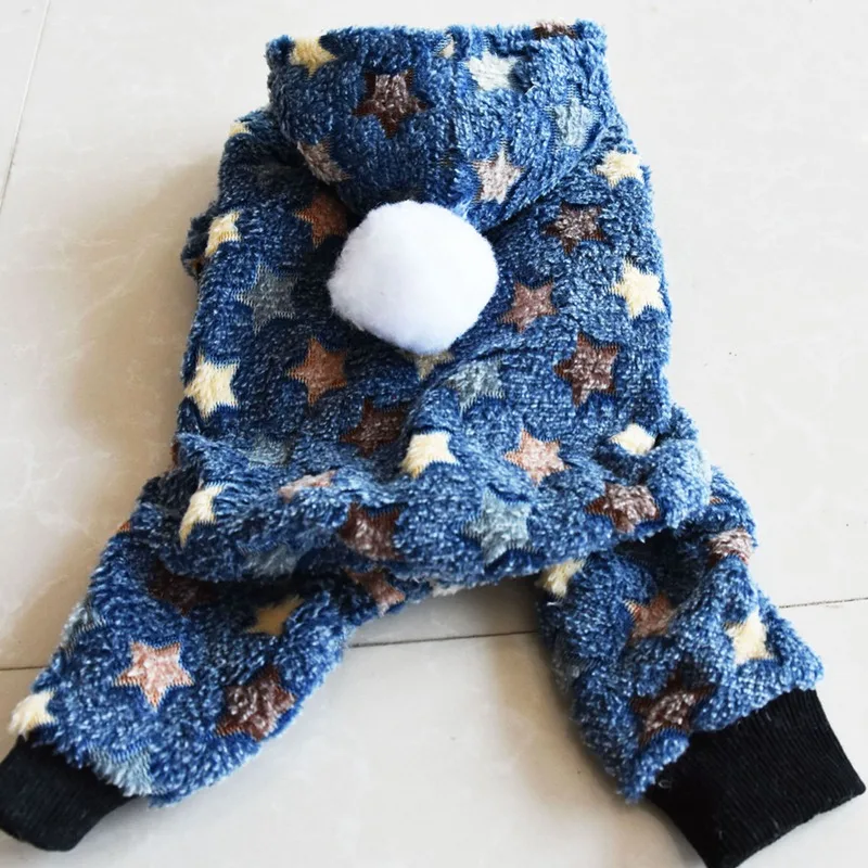 Милый комбинезон для собак теплое зимнее пальто щенка Кошки Одежда питомца