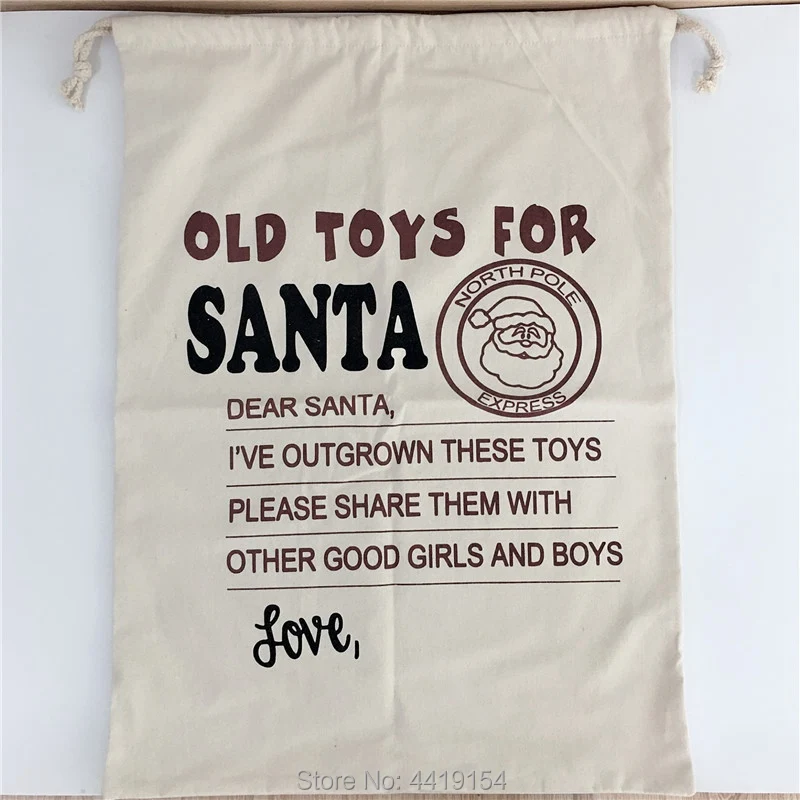 Luvy 50 шт. Санта-мешки Рождественский подарок с кулиской из парусины конфеты