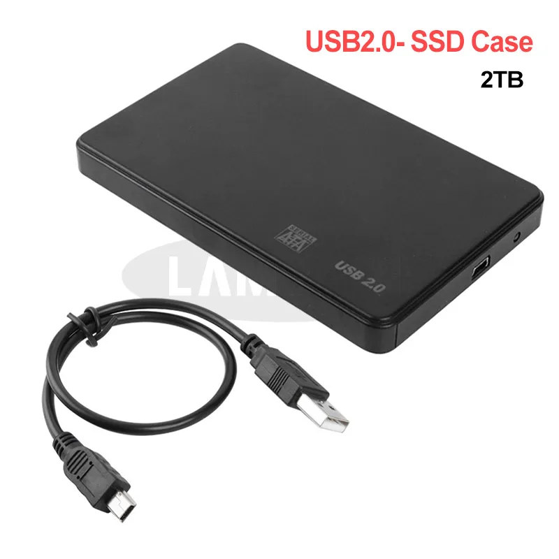 Black USB 2.0 2,5 дюймовый чехол для жесткого диска USB 3,0 SATA 3,0 Корпус SSD, HDD Plug and Play поддержка передачи 3 ТБ UASP протокол чехол для жесткого диска - Комплект: Black USB 2.0