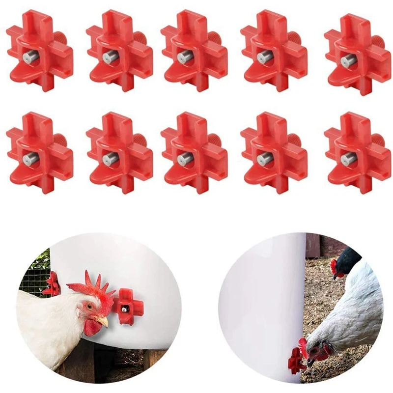 

Horizontal Side Mount Automatic Poultry Nipples Clean Drinker Waterer for Chicken or Quail-60Pcs