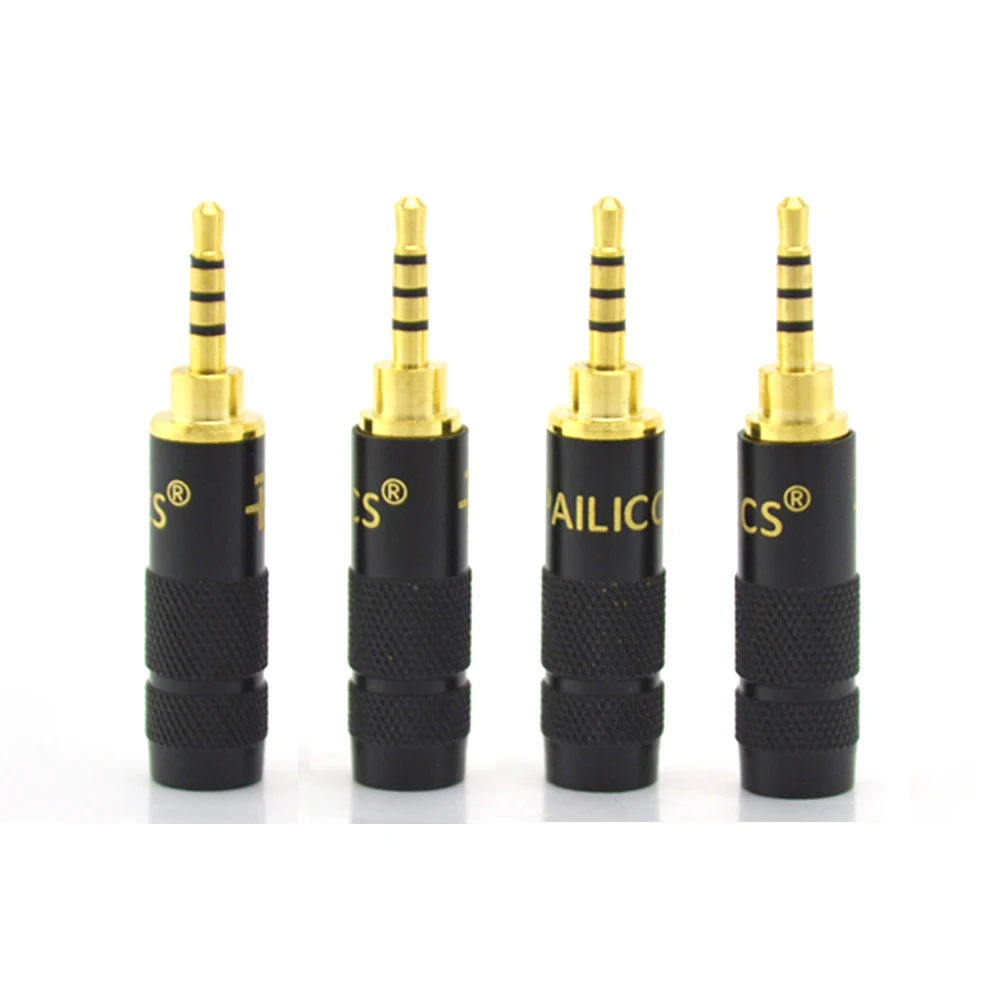 

2 шт. Pailiccs 2,5 мм 4-полюсный стерео штекер наушников Jack, металл, аудио-разъем для пайки
