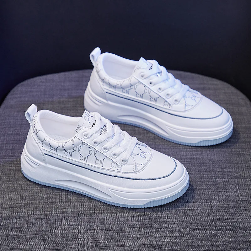 

Korean Version of The Sports White Shoes Women 2021 Spring New All-match Casual Shoes Platform Platform Women's Shoes
