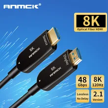 Anmck 8K HDMI 2.1 1M to 70M Optical Fiber HDMI Cable Ultra HD Support 48Gbps With Audio & Ethernet HDMI Cord 5M 10M 15M 20M 50M