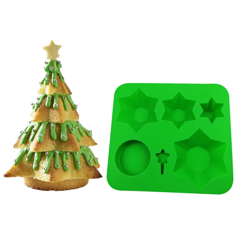 

DIY Multi-Layered 3D Christmas Tree Cakes Christmas Tree Shaped Cake Pan Muffin Mold for Kitchen Diy Baking Tools