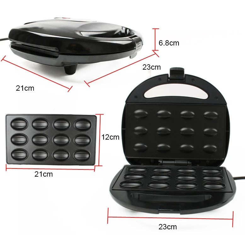 

DMWD Electric Walnut Cake Maker Automatic Mini Nut Waffle Bread Baking Machine Bakeware Sandwich Iron Toaster Breakfast Pan Oven
