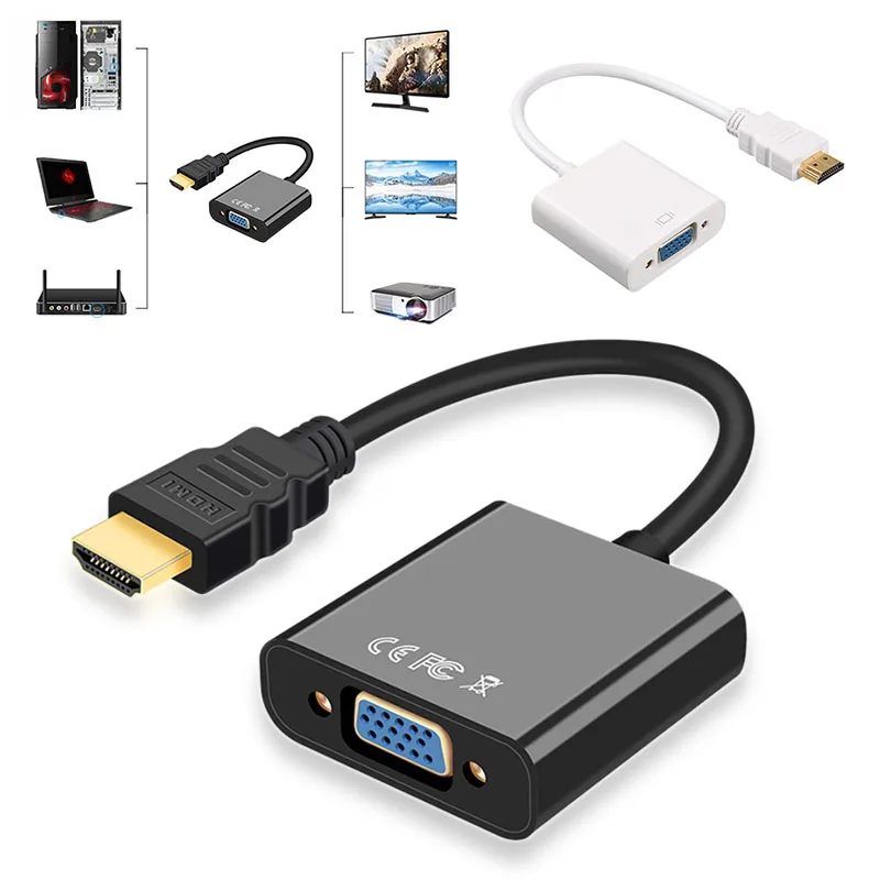 Совместимому с HDMI к VGA адаптер конвертер Папа мама 1080P цифровой для компьютера DVD