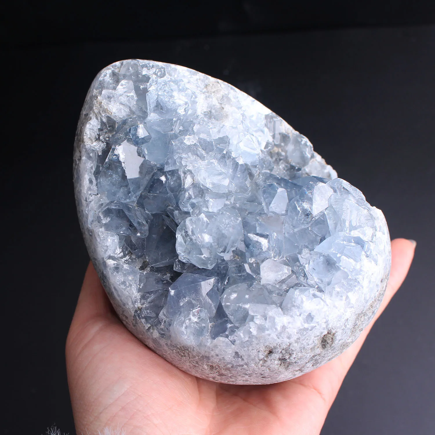 Большой размер натуральный синий Небесный кристалл любовь сердце в форме