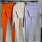 Уличная одежда FQLWL, комплект из двух предметов, спортивный костюм, женская одежда 2021, укороченный Топ с длинным рукавом, облегающие брюки, костюмы, Черные Спортивные подходящие комплекты