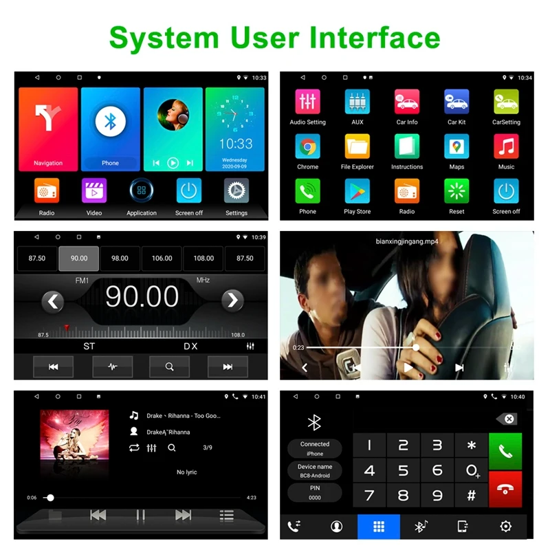 

9- Android 9,1 1DIN GPS- WIFI MP5 FM Bluetooth