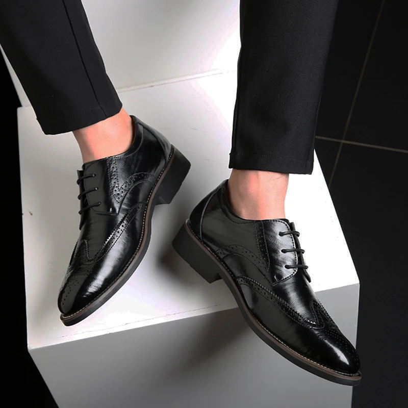 

2022 New Men Dress Shoes High Quality Leather Formal Shoes Men Big Size 38-48 Oxford Shoes For Men Fashion Office Shoes Men