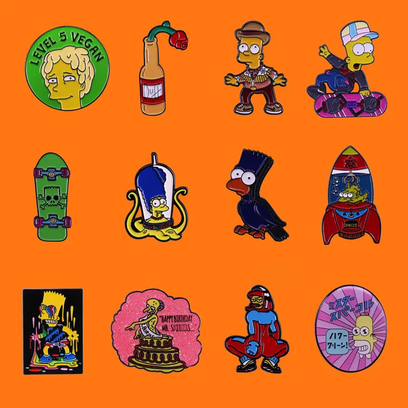 Милые эмалевые булавки в стиле аниме интересная металлическая брошь мультяшном