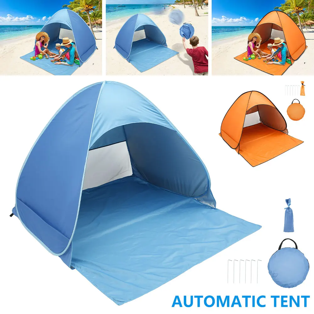 

TOMSHOO Outdoor Beach Tent Sunshine Shelter 2 Person Sturdy 170T Polyester Sunshade Tent for Fishing Camping Hiking Picnic Park