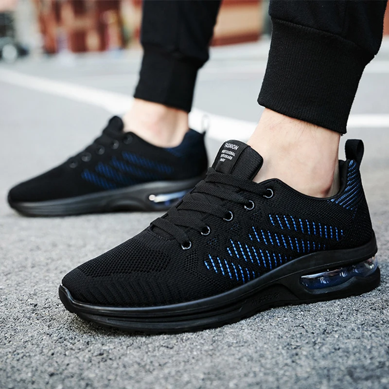 

Men Air Cushion Sneakers Flying Woven Breathable Running Shoes Outdoor Lightweight Sports Shoes Deportivas Hombre