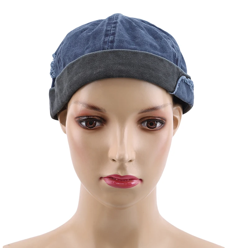 

2021 Vintage Hip Hop Men Hat Washed Cotton Retro Skull cap Adjustable Brimless Hat Landlord Breathable Beanie Hat Sailor Cap