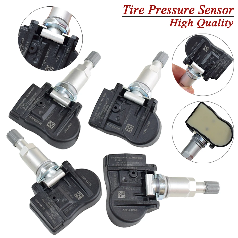 4 шт. 52933-1J000 529331J000 433 МГц TPMS датчик контроля давления в шинах для hyundai I20 IX20 Kia Optima Sorento Soul Venga