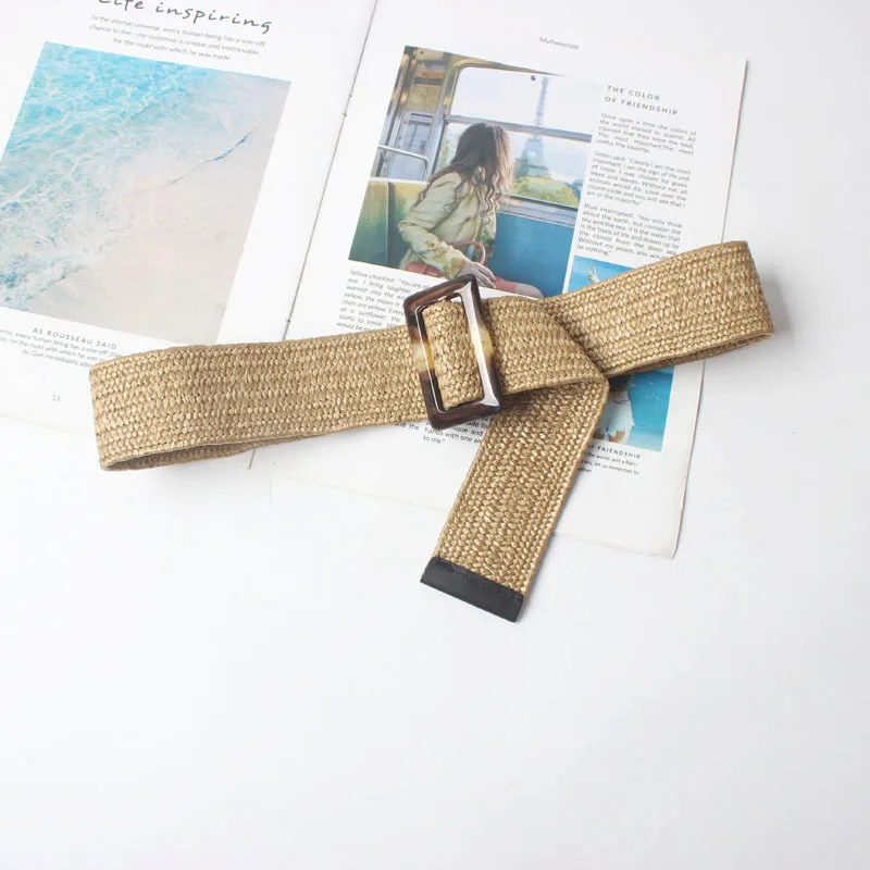 Женская акриловая Пряжка без отверстий регулируемый черный широкий соломенный