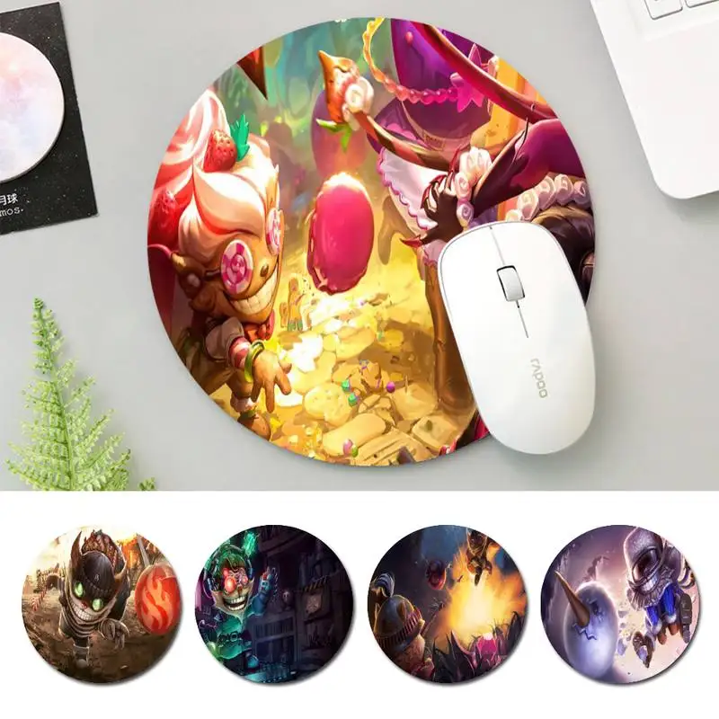 

Cheap LOL Ziggs office Pad Keyboard Mat Desk Durable Desktop Mousepad Rubber Gaming Round Mouse Pad Office Mouse Mat