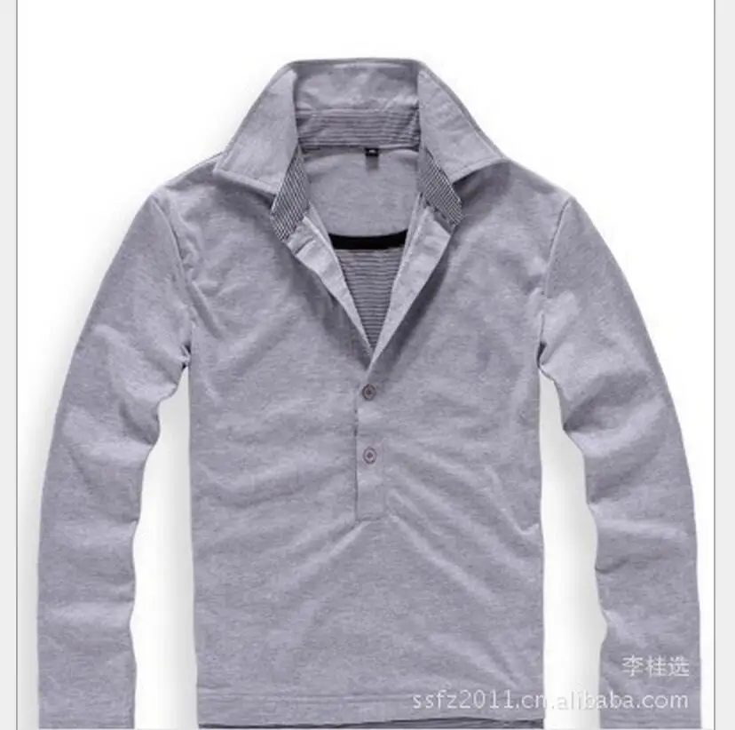 

Clothing Lager Size Free Shipping Korean Men 's Long Sleeved Fashion Casual T - Shirt / S-2xl